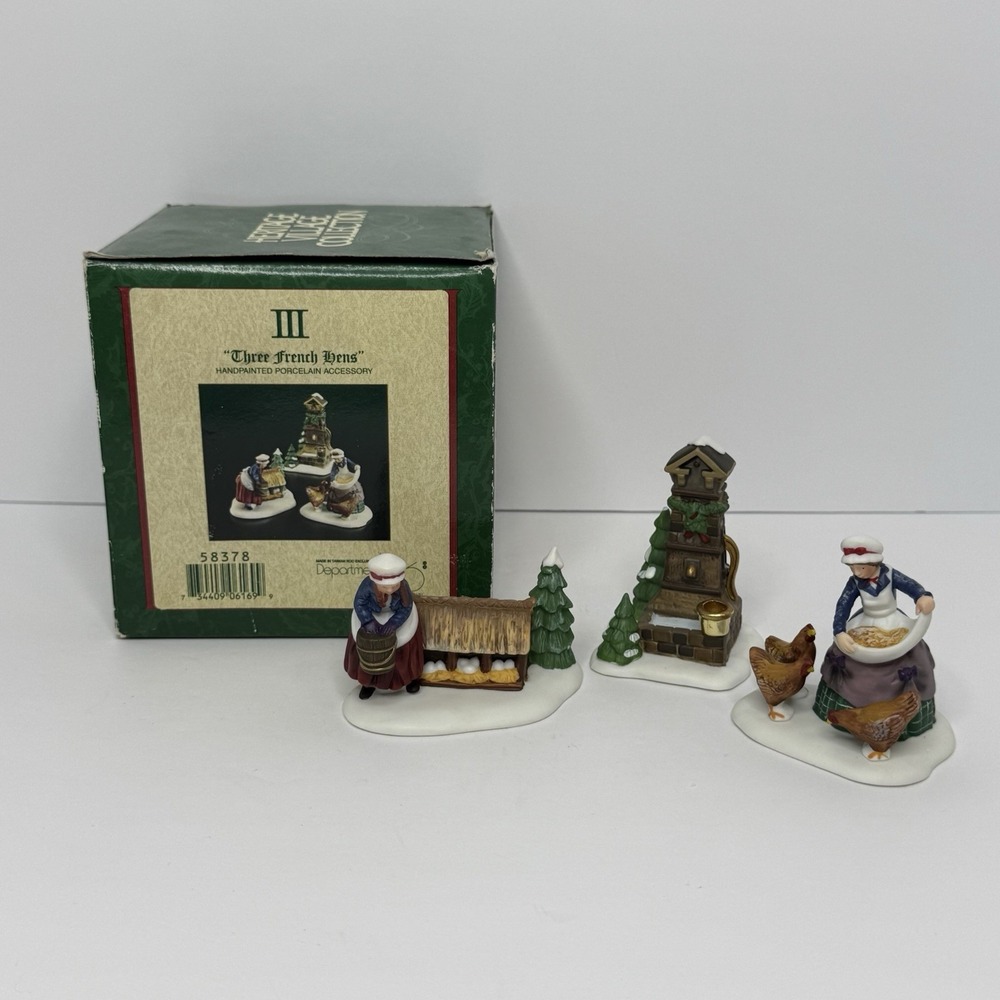Dept 56β 12 Days Of Dickens Three French Hens 58378 Christmas Heritage Village